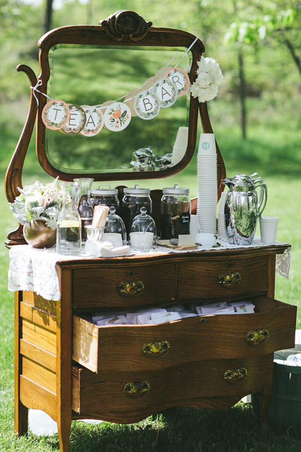 tea bar matrimonio vintage